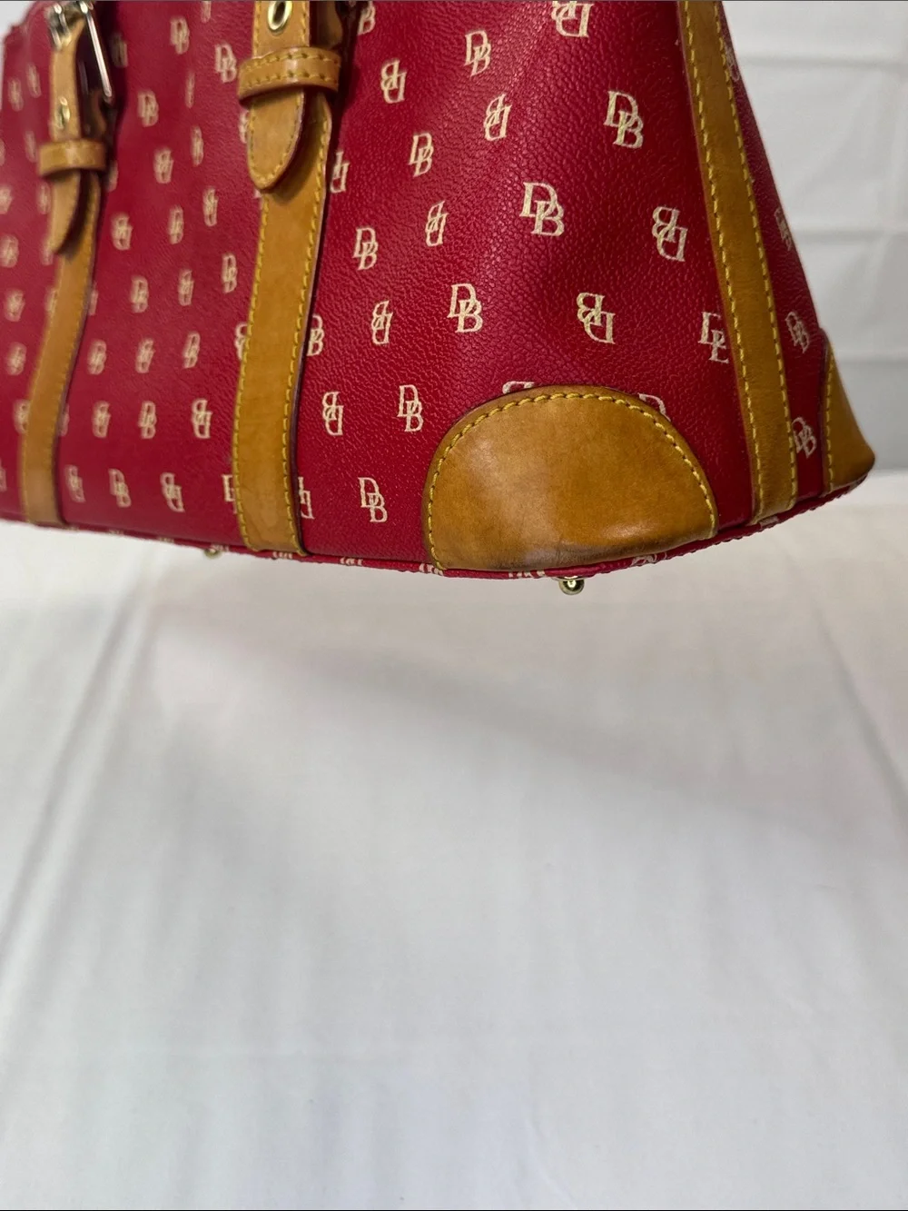 Dooney & Bourke Red Monogram Domed Satchel‎ Bag